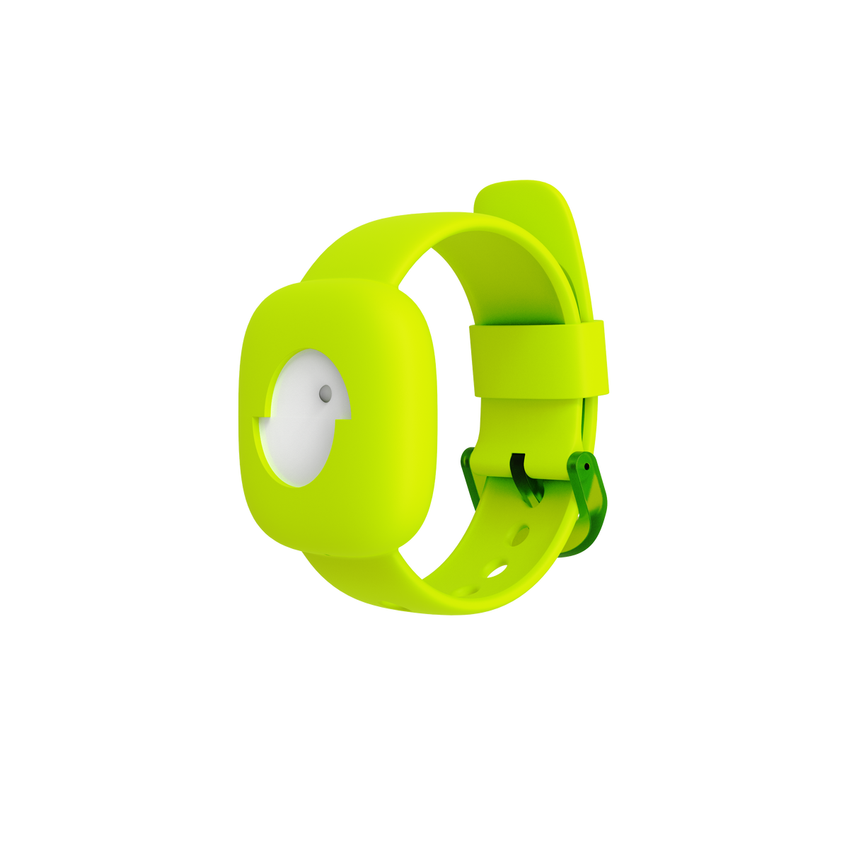 Littlebird green band with the Safety Tracker 2.0 in place