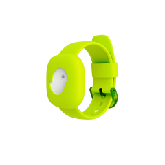 Littlebird green band with the Safety Tracker 2.0 in place